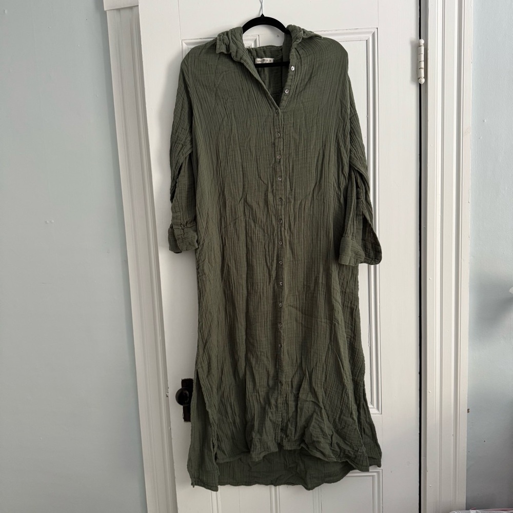 NATURAL LIFE Forest Green Long Sleeve Maxi Dress